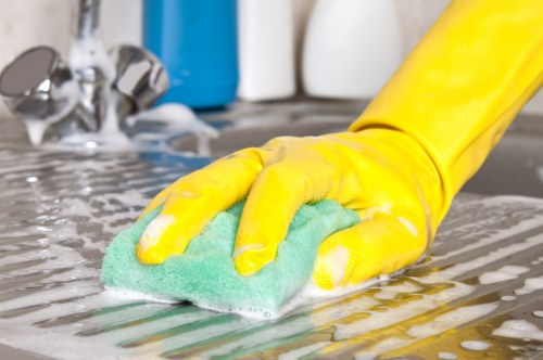 Safe use of cleaning supplies during domestic oven cleaning